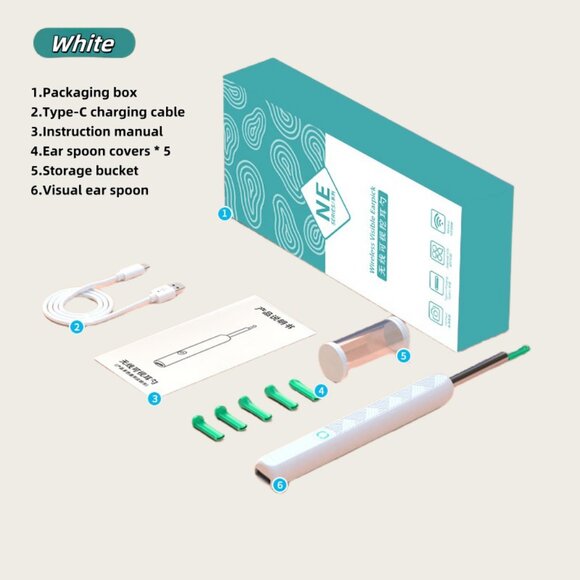 WIFI Portable Visual Ear Wax Removal Tool with Camera Wireless Earpick Cleaner - Picture 2 of 8